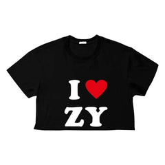 I Heart ZY Printed Short-sleeved T-shirt