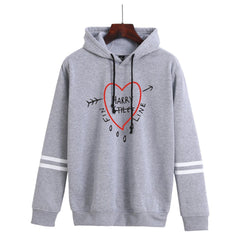 Women's Loose Striped Pullover Hoodie