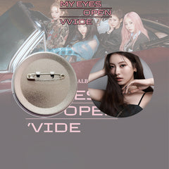 KPOP Album Title "DROP TOP" Badge Keychain