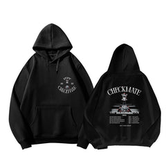 Trendy CHECKMATE Album Print Hoodie