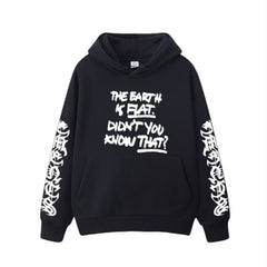 Unisex The World Is Flat Letter Print Hoodie