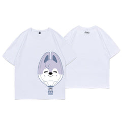 Kpop Wolf Chan Leebit Crew Neck Short-sleeved T-shirt