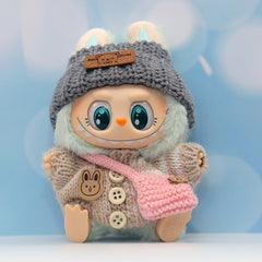 Knitted Sweater Hat Bag Doll Replacement Clothes Set