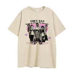 Unisex Letter Short-sleeved Loose T-shirt