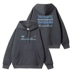 H2H Letter Zipper Pullover Hoodie Top