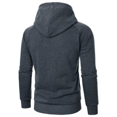 Casual Men's Side Zipper Solid Color Hoodie