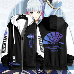 Unisex Game Kamisato Ayaka Cosplay Hooded Jacket