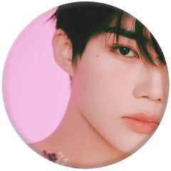 KPOP Tinplate Badge Pendant Mirror Keychain