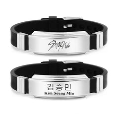 KPOP Fashion Stainless Steel Logo Bracelet