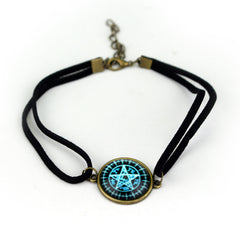 Five-pointed Star Gemstone Leather Bracelet
