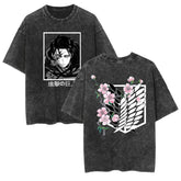 Vintage Anime Graphic Casual Cotton Washed T-Shirt