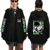 Men's and Women's Zoro Print Zipper Hoodie
