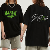 Unisex Kpop Maniac Print Loose T-shirt