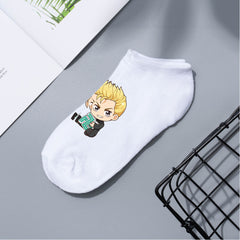 Casual Anime Candy Color Boat Socks