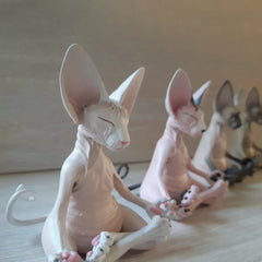 Hairless Meditation Cat Resin Ornaments