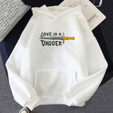 Unisex Trendy Love Is A Dagger Print Casual Hoodie
