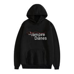 TVD Letter Printed Fashion Loose Hoodie