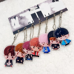 BANGTAN ISLAND Cartoon Acrylic Pendant Keychain