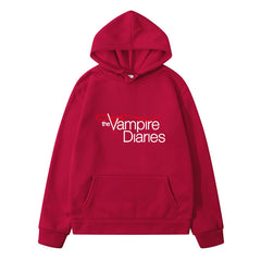 Unisex TVD Logo Print Loose Casual Hoodie