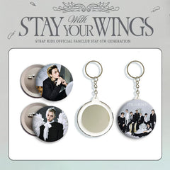SKZ "STAY WITH YOUR WINGS" Badge Mirror Keychain