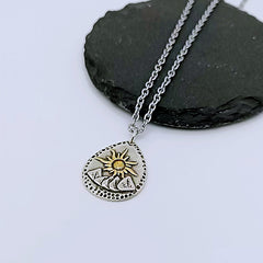 Retro Sun Pendant Necklace