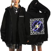 KATSEYE Logo Printed Zip Up Hoodie Top