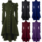 Retro Medieval Stand-up Collar Slim Long Coat