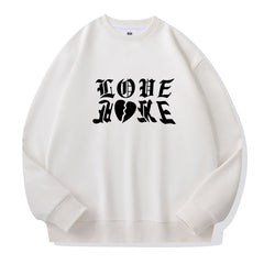 Casual Round Neck Letter Printed Sweatshirt