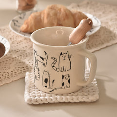 Creative Cartoon Cat Coffee Mug