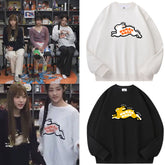 HAERIN MINJI Rabbit Printed Pullover Sweatshirt
