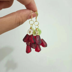 Pomegranate Seeds Pendant Earrings