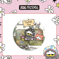 GD Cat Badge Mirror Keychain
