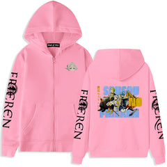 Unisex Anime Graphic Print Zipper Hoodie