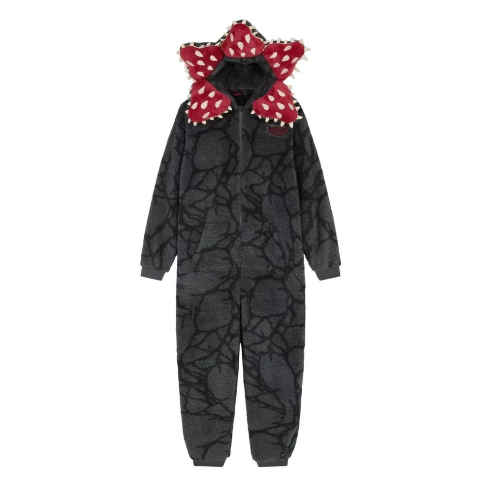Kraftverdia Unisex 3D Demon Pyjama Lange Mouwen Een Stuk Pyjama Demogorgon Onesie Hooded Fleece Nachtkleding Winter Kerst Pyjama Voor Womens Mens Kraftverdia Unisex 3D Demon Pyjama Lange Mouwen Een Stuk Pyjama Demogorgon Onesie Hooded Fleece Nachtkleding Winter Kerst Pyjama Voor Womens Mens
