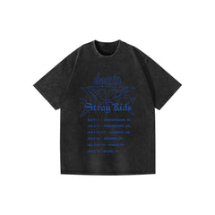 Retro KPOP Logo Short-sleeved Washed T-shirt