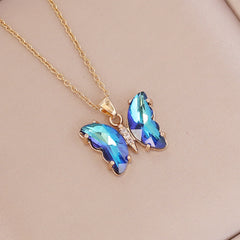 Women's Gradient Butterfly Necklace