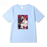 Casual Dandadan Print Sports Round Neck T-shirt