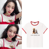 Karina Women's Dog Printed Short-sleeved T-shirt