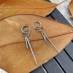 Xiao Jun Fringed Chain Stud Earrings