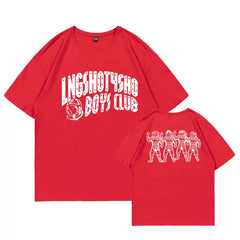 Lngshot4sho Boys Club Cotton Round Neck T-shirt