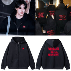 NctJNJM Letter Printed Zipper Hoodie