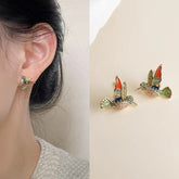 Colored Bird Stud Earrings