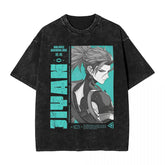 Vintage Game Pattern Washed T-Shirt