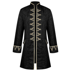 Men's Jacquard Embroidered Stand-up Collar Coat