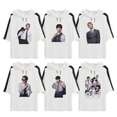 ARIRANG Suit Poster Print Short Sleeve Hooded T-shirt