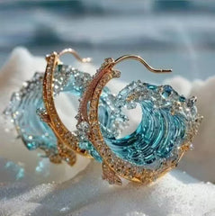 Luxury Wave Shape Necklace Ring Earrings
