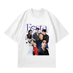 Kpop FESTA Poster Printed Crew Neck T-shirt