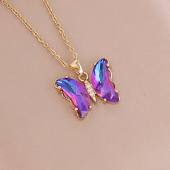 Women's Gradient Butterfly Necklace