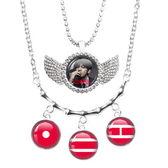 ARIRANG Gem Pendant Angel Wings Necklace