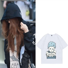 JIWOO Same Cartoon Printed T-shirt
